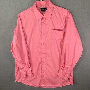 Allsense XL Mens Dress Shirt Long Sleeve Button Up Pink 17-17.5 34-35‎